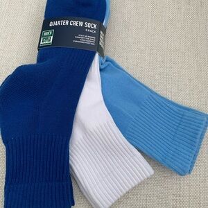 New DSG Men's Athletic Socks 3-Pack - Navy, White, Light Blue